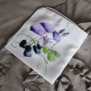 hand painted silk pocket square